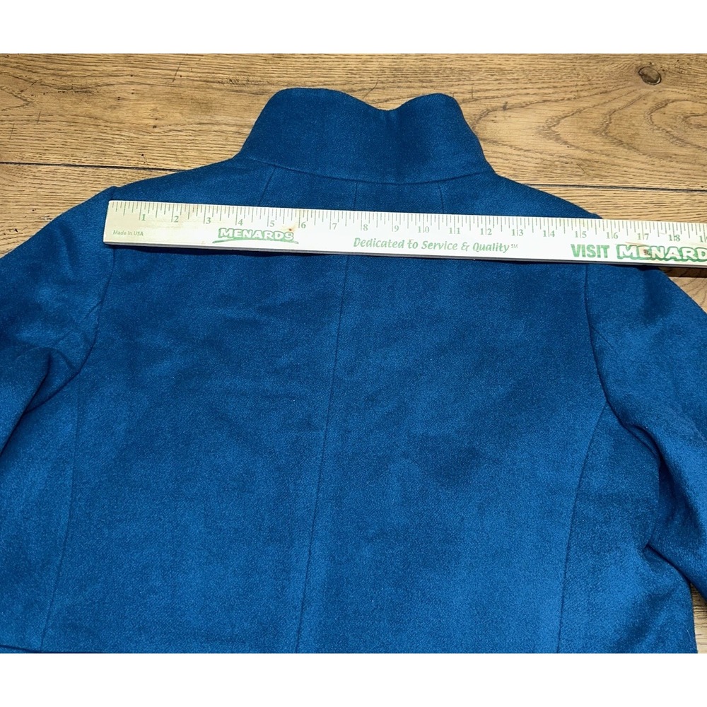 NWOT Talbots Teal Wool Blend‎ Midi Length Button Up Peacoat Women's Petite 12 - Picture 10 of 10